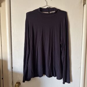 Logo Lori Goldstein Long Sleeve Zip Up Top Tunic Purple | Women's XL